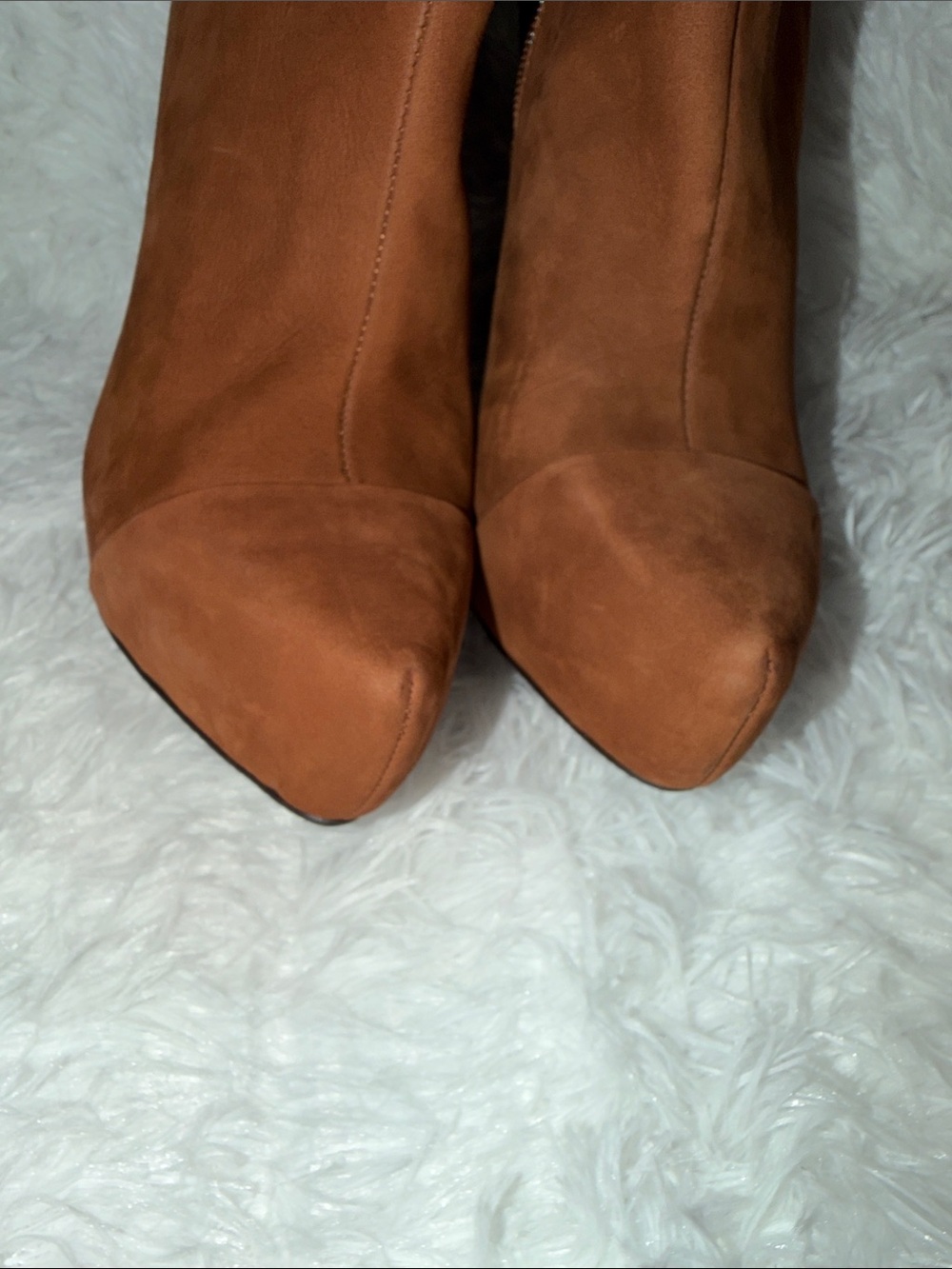 Boutique 9 Cognac Suede Tall Platform Wedge Boots Size 9 NWOT - Picture 5 of 12